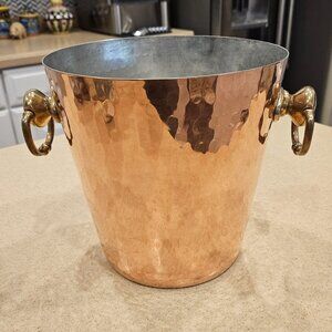 RARE MAUVIEL FRANCE COPPER HAMMERED CHAMPAGNE M30 BUCKET COOLER ICE BAR HOLDER